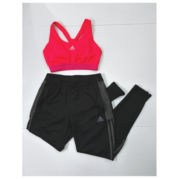 adidas Other - Adidas Bundle Womens Pink Sports Bra & Black Primegreen Track Pants Set Small